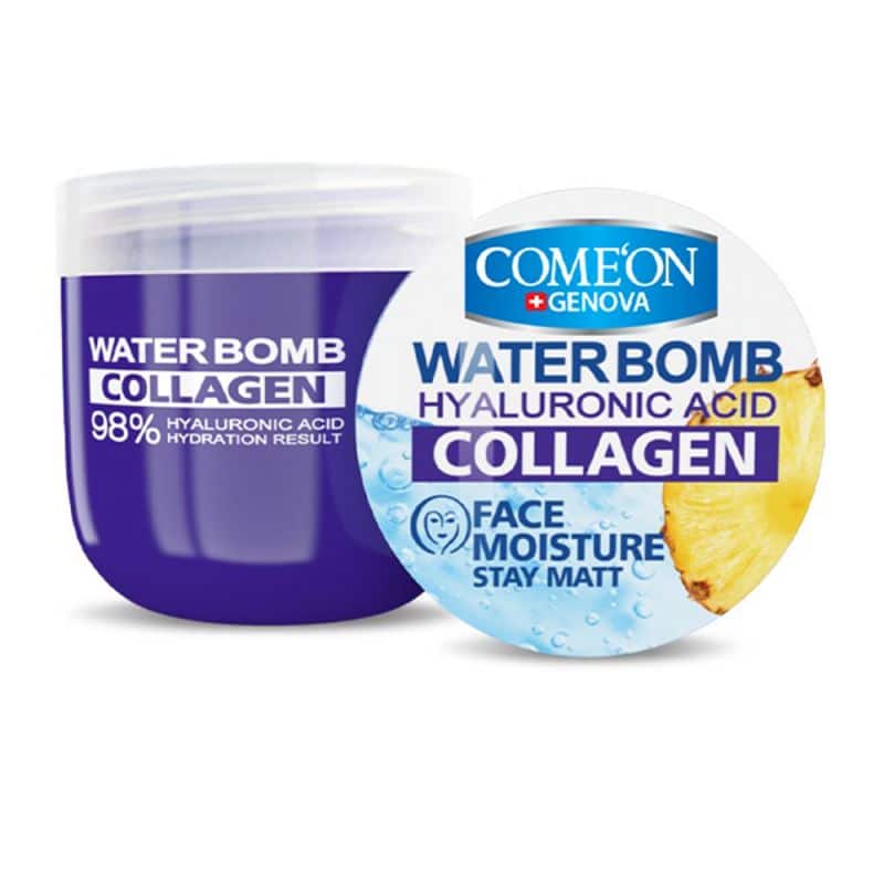 comoen-water-bomb-collagen-246130141612.jpg کرم بمب آبرسان کامان حاوی کلاژن حجم 200 میل - تصویر 1